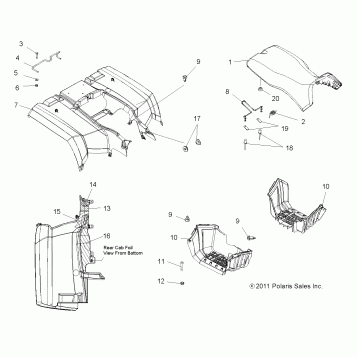 BODY, REAR CAB, SEAT and FOOTWELLS - A13MH76AD/AX/AZ (49ATVCABRR13SP800)