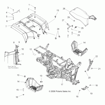 CAB, REAR, SEAT and FRAME - A07MH76AL/AQ/AX/AY/AZ/A2/MN76AF/AT/AY (49ATVCABRR800EFI)