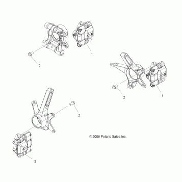 BRAKE CALIPER MOUNTING - A07LB27AA/AC/LH27AA/AB/AC/AD/AL (49ATVCALIPER07HAWK)