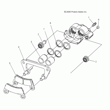 BRAKE CALIPER, FRONT - A07GP52AA/AB (49ATVCALIPER07OUT525)