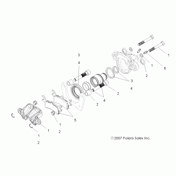 BRAKES, REAR CALIPER - A08BA32AA (49ATVCALIPER08SCRAM)