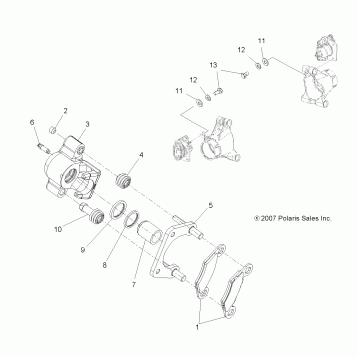 BRAKES, REAR CALIPER - A09DN50AB/AZ (49ATVCALIPER08SPX25)