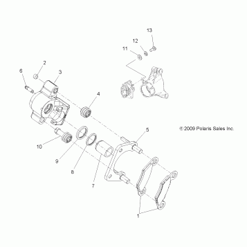 BRAKES, REAR CALIPER - A11DH50AX/AZ (49ATVCALIPER10SP500TRG)