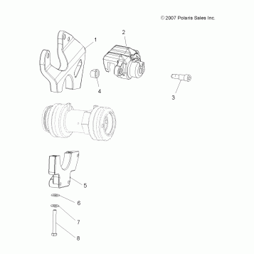 BRAKES, REAR CALIPER MOUNTING - A08CL50AA (49ATVCALIPERMTG086X6)