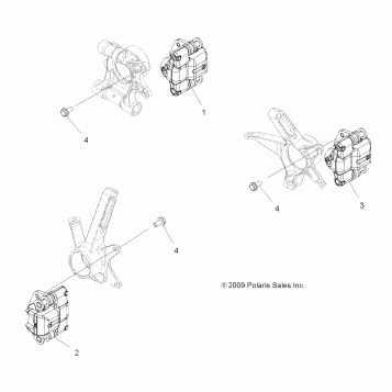 BRAKES, BRAKE CALIPER MOUNTING - A11LB27AA (49ATVCALIPERMTG10HAWK)