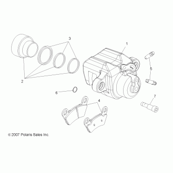BRAKES, REAR CALIPER - A08CL50AA (49ATVCALIPERRR086X6)