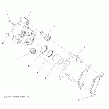 BRAKES, REAR CALIPER - A11GP52AA (49ATVCALIPERRR08OUT525S)