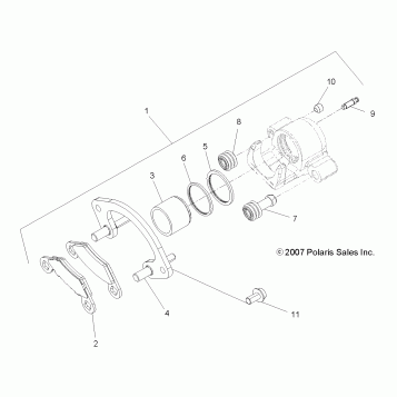 BRAKES, REAR CALIPER - A14ZN8EAB/C/I/M/P/S (49ATVBRAKERR09Q60)