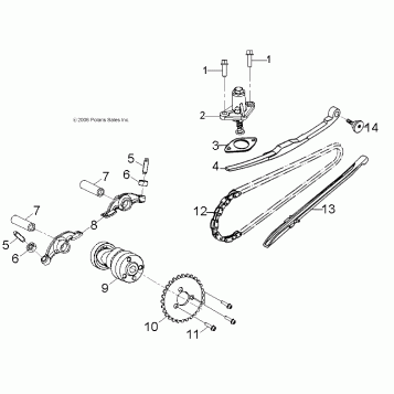 ENGINE, CAM CHAIN - A14KA05AD/AF (49ATVCAMCHAIN07OTLW90)
