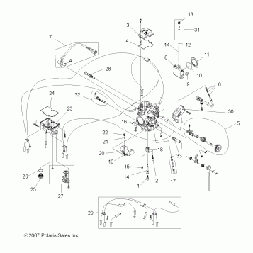 ENGINE, CARBURETOR - A11GP52AA (49ATVCARB08OUT450S)