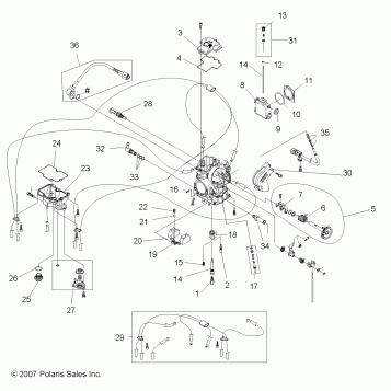 ENGINE, CARBURETOR - A08GJ52AA/AB/AC (49ATVCARB08OUT525S)