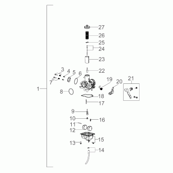 ENGINE, CARBURETOR - A10PB20AB/AD (49ATVCARB08PHX)