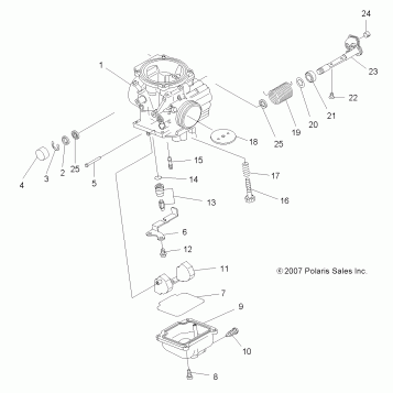 ENGINE, CARBURETOR LOWER - A09LH46AQ/AX/AZ (49ATVCARB08SP400)