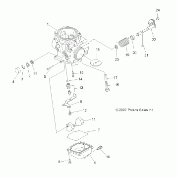 ENGINE, CARBURETOR, LOWER - A08BA32AA (49ATVCARB08TB)