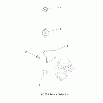 ENGINE, CARBURETOR BRACKET - A08BA32AA (49ATVCARBBRKT08TB)