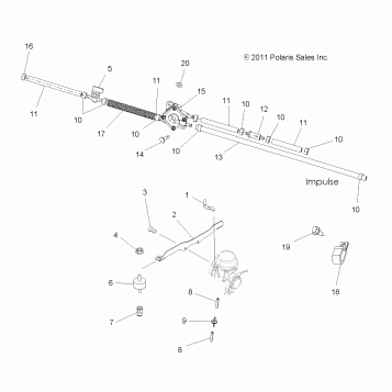 ENGINE, CARBURETOR MOUNTING and FUEL LINES - A12MH50FF/FX/FY (49ATVCARBBRKT11500)