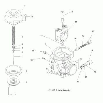 ENGINE, UPPER CARBURETOR - A08BG50AA (49ATVCARBUPPER08SCRAM)