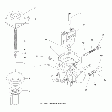 ENGINE, CARBURETOR, UPPER - A12MH50FF/FX/FY (49ATVCARBUPPER08SP500)
