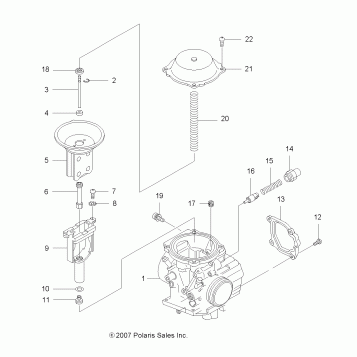 ENGINE, CARBURETOR, UPPER - A08BA32AA (49ATVCARBUPPER08TB)