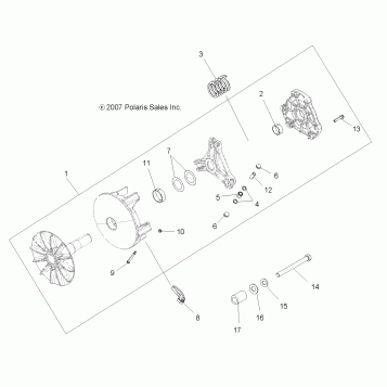 DRIVE TRAIN, PRIMARY CLUTCH - A08CL50AA (49ATVCLUTCH086X6)