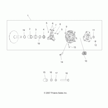 DRIVE TRAIN, PRIMARY CLUTCH - A08DN50EA (49ATVCLUTCH08SPX25)