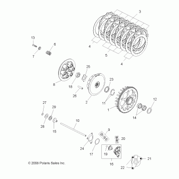 ENGINE, CLUTCH - A11GP52AA (49ATVCLUTCH09OUT450)