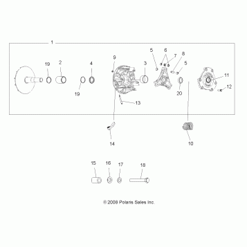 DRIVE TRAIN, PRIMARY CLUTCH - A10ZX85AK/AL/AS/AT/AX (49ATVCLUTCH09SPXP550)