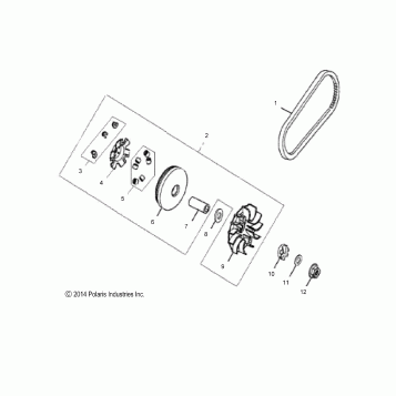 DRIVE TRAIN, PRIMARY CLUTCH - A14PB20AF (49ATVCLUTCH12PHX)