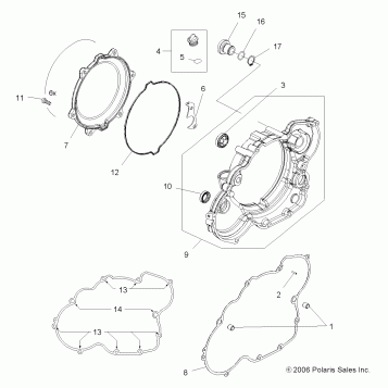 ENGINE, CLUTCH COVER - A11GP52AA (49ATVCLUTCHCVR07OUT525)