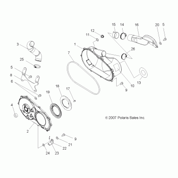 BODY, CLUTCH COVER - A08CL50AA (49ATVCLUTCHCVR086X6)