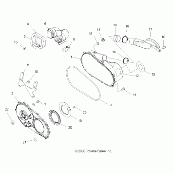 BODY, CLUTCH COVER - A08CA32AA (49ATVCLUTCHCVR08BOSS)