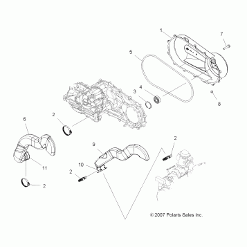 BODY, CLUTCH COVER - A11LB27AA (49ATVCLUTCHCVR08HAWK)