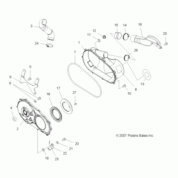 BODY, CLUTCH COVER - A08BG50AA (49ATVCLUTCHCVR08SCRAM)