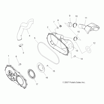 BODY, CLUTCH COVER - A12MH50FF/FX/FY (49ATVCLUTCHCVR08SP500)
