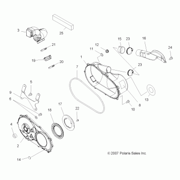 BODY, CLUTCH COVER - A08BA32AA (49ATVCLUTCHCVR08TB)