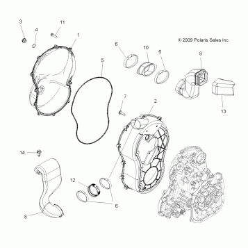 BODY, CLUTCH COVER - A10DX55AL/AF (49ATVCLUTCHCVR10SPTRGEPS)