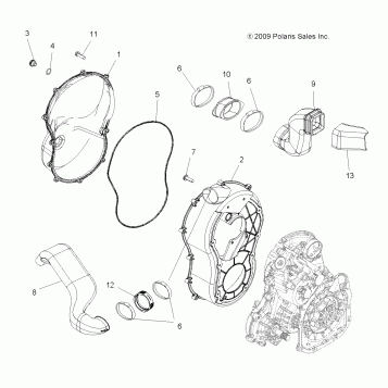 BODY, CLUTCH COVER - A10ZX85AK/AL/AS/AT/AX (49ATVCLUTCHCVR10SPXP550)