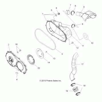 BODY, CLUTCH COVER and DUCTING - A12MH76FF (49ATVCLUTCHCVR11SP800)