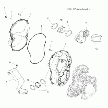 BODY, CLUTCH COVER - A14ZN8EAB/C/I/M/P/S (49ATVCLUTCHCVR11SPEPS550)