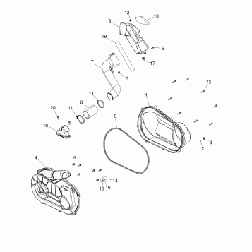 DRIVE TRAIN, CLUTCH COVER AND DUCTING - A15DAA57AJ/AH/EAK (49ATVCLUTCHCVR15ACE570)