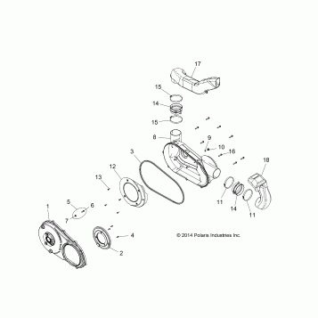 BODY, CLUTCH COVER - A15SAA32EH (49ATVCLUTCHCVR15SPETX)