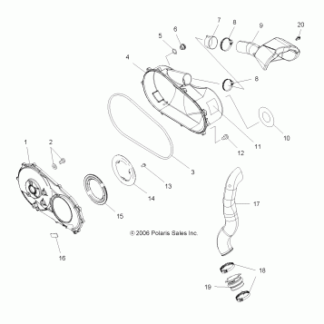 CLUTCH, COVER and DUCTING - A07MH76AL/AQ/AX/AY/AZ/A2/MN76AF/AT/AY (49ATVCLUTCHCVR800EFI)