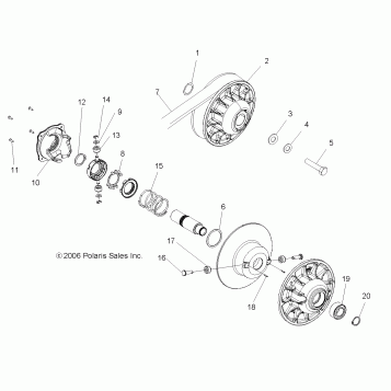 CLUTCH, DRIVEN - A07MH76AL/AQ/A2/MN76AF/AT/AY (49ATVCLUTCHDRIVEN07X2800)
