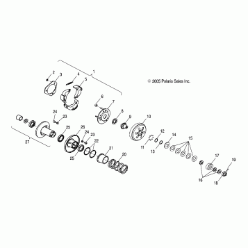 DRIVE TRAIN, SECONDARY CLUTCH - A10PB20AB/AD (49ATVCLUTCHDRIVEN08PHX)