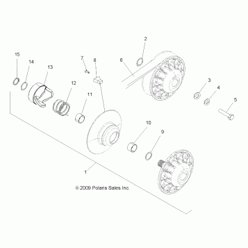 DRIVE TRAIN, SECONDARY CLUTCH - A13NA32AA (49ATVCLUTCHDRIVEN10TBLZR)