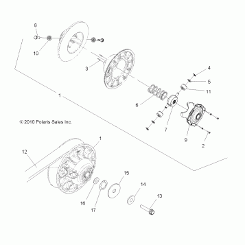 DRIVE TRAIN, SECONDARY CLUTCH - A14ZN8EAB/C/I/M/P/S (49ATVCLUTCHDRIVEN11SPTRG550)