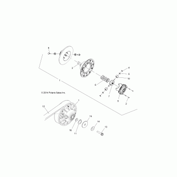 DRIVE TRAIN, SECONDARY CLUTCH - A16SVA85A2 (49ATVCLUTCHDRIVEN1323223)