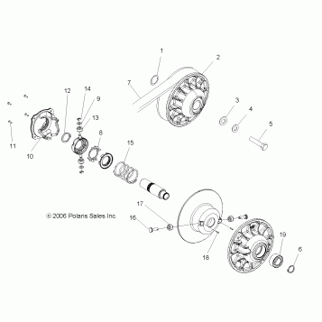 CLUTCH, DRIVEN - A07TN50AF/AS/AU (49ATVCLUTCHDRIVENX2500EFI)