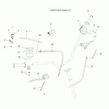 STEERING, CONTROLS and INDICATOR - A11GP52AA (49ATVCONTROLS09OUT525)