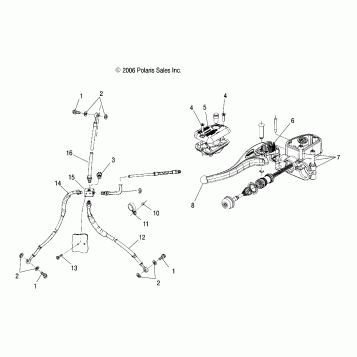 BRAKE, HAND/BRAKE LINE - A07CA32AA (49ATVCONTROLSBOSS)